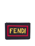 Fendi Logo Leather Pouch