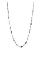 Alexis Bittar Brutalist Butterfly Beaded Stone Station Necklace