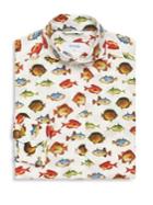 Eton Slim-fit Fish-print Dress Shirt