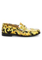 Versace Vitello Leather Printed Loafers