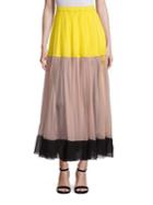 No. 21 Colorblock Tulle Maxi Skirt