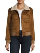 Mother Faux Shearling Aviator Jacket