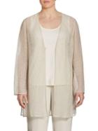 Eileen Fisher, Plus Size Plus Linen-blend Mesh Jacket
