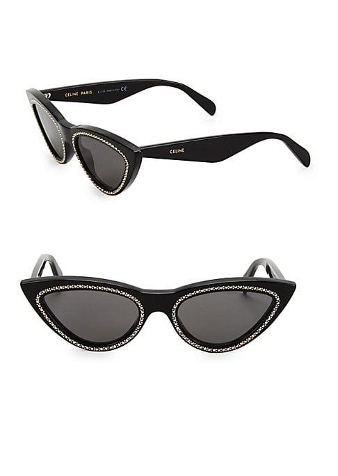Celine 56mm Crystal-studded Cateye Sunglasses