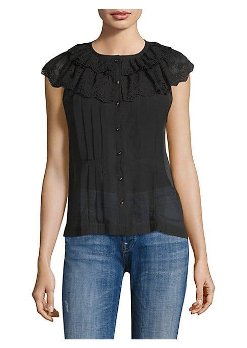 Rebecca Taylor Dree Sleeveless Embroidery Top