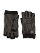 John Varvatos Star Usa Leather Zip Gloves