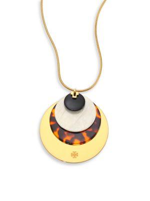 Tory Burch Disc Pendant Necklace/goldtone