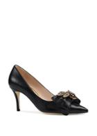 Gucci Leather Mid-heel Pumps With Bow