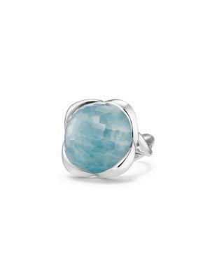 David Yurman Continuance Ring With Moon Milky Aquamarine