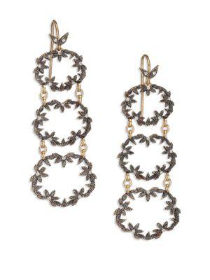 Mizuki Diamond, 14k Yellow & 14k Blackened Gold Link Drop Earrings