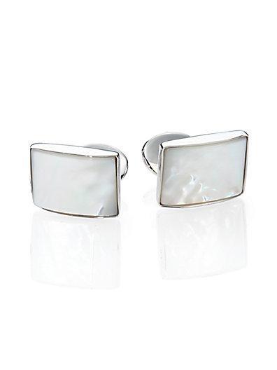 David Donahue Sterling Silver & Mother Of Pearl Cuff Links
