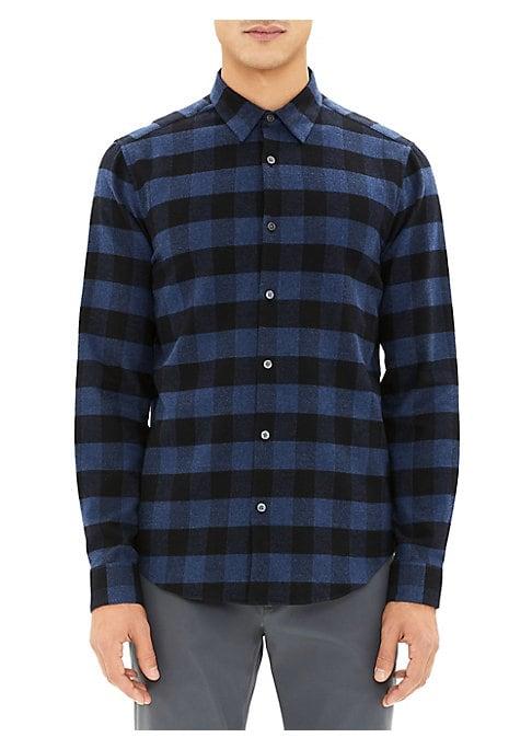 Theory Irving Check Flannel Shirt