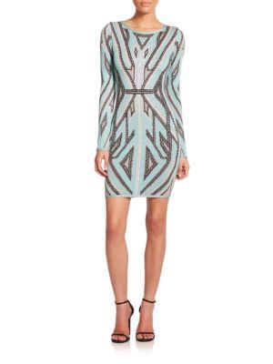 Herve Leger Printed Jacquard Dress