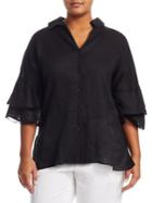 Marina Rinaldi, Plus Size Black Button-down Shirt