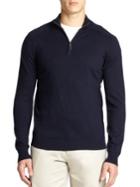 Saks Fifth Avenue Collection Silk-blend Quarter-zip Sweater