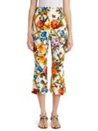 Dolce & Gabbana Floral Bamboo Print Cropped Pants