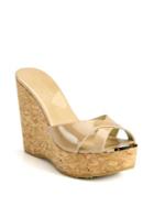 Jimmy Choo Perfume 120 Patent Leather And Cork Wedge Sandals
