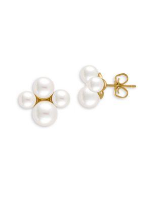 Majorica 5-7mm White Organic Pearl Stud Earrings