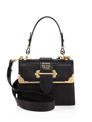 Prada Cahier Leather Handbag