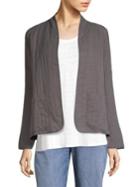 Eileen Fisher High Collar Slub Quilted Jacket