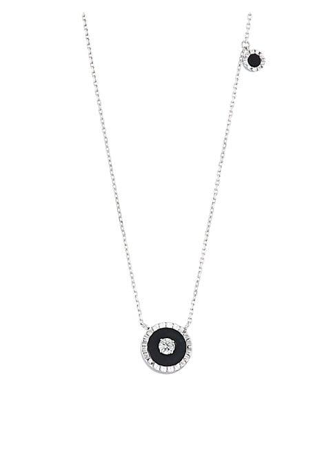 Marli Coco Diamond & Black Onyx 18k White Gold Pendant Necklace