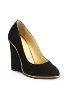 Charlotte Olympia Carmen Suede Wedge Pumps