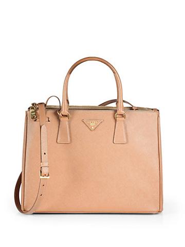 Prada Saffiano Medium Double Zip Top Handle Bag