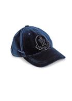 Moncler Logo Velvet Baseball Hat