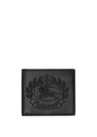 Burberry Logo Embossed Leather Billfold Wallet