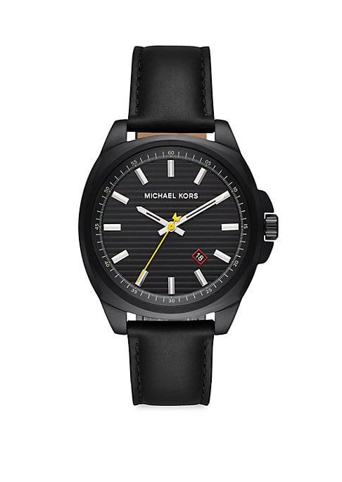 Michael Kors Bryson Three-hand Black Leather Watch