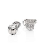 Saks Fifth Avenue Collection Rhodium-plated Basket Ball Cuff Links