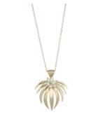 Annette Ferdinandsen Tropical Curled Palm Fan Pearl & 14k Yellow Gold Pendant Necklace