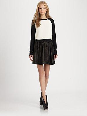 Perforated Leather Skirt