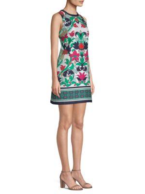 Laundry By Shelli Segal Bead-embellished Printed Shift Dress