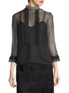 Marc Jacobs Embellished Pin Tuck Top