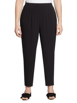 Eileen Fisher, Plus Size Plus System Slouchy Silk Ankle Pants