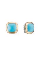 David Yurman The Albion Collection 18k Yellow Gold, Sterling Silver & Turquoise Stud Earrings