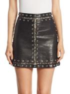 Alice + Olivia Riley A-line Leather Skirt