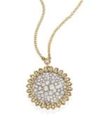 Pleve Ice Flower Diamond & 18k Yellow Gold Pendant Necklace