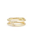 David Yurman Continuance? Band Ring With Diamonds In 18k Gold