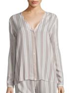 Hanro Lara Striped Pajama Shirt