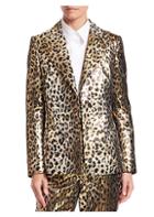 Sara Battaglia Leopard Two-button Lurex Jacket