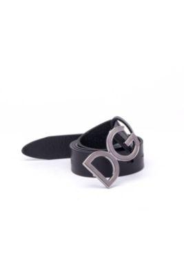 Dolce & Gabbana Dg Buckle Calf Leather Belt