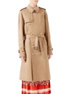 Gucci Gabardine Embroidered Trench Coat