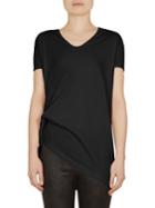 Rick Owens Hiked Gathered Cotton Tee