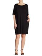 Eileen Fisher, Plus Size Short Sleeve Jersey Shift Dress