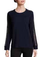 The Kooples Wool & Cashmere Lace Inset Pullover