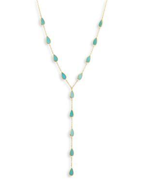 Ippolita 18k Polished Rock Candy Turquoise Lariat Necklace