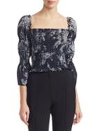 Cinq A Sept Inky Floral Adelaide Top