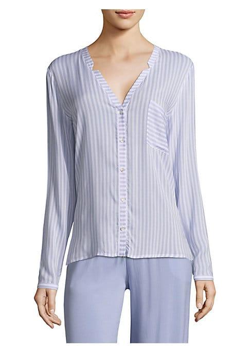 Hanro Sleep & Lounge Woven Long Sleeve Shirt